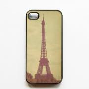 iPhone Case: Eiffel Tower Photo. Paris. Black Cover. iPhone 4S Case. Romantic Paris. Fine Art Photography.