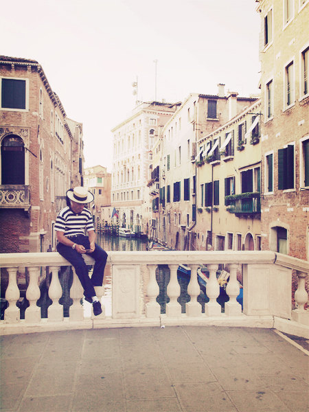 Gondolier On Break - Venice - Italy - Fine Art Travel Photography - 8x10"