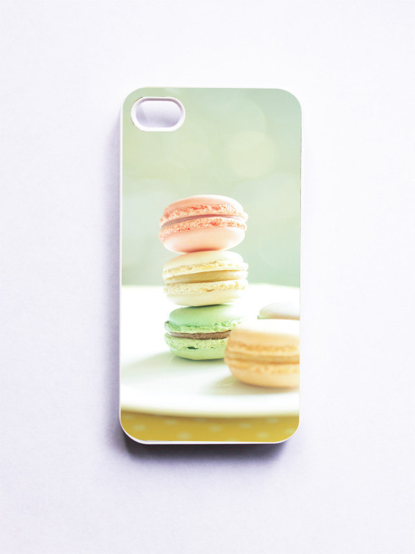 Iphone Case. French Macaroons. Macaron Photo. White Phone Case. Iphone 4 And 4s Accessory. Girly Pastel Colors. Geekery.