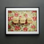 Vintage Dice - Love Your Face - Floral Red..